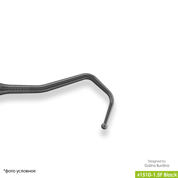 Картинка Штопфер-гладилка дистальная с дополнительными изгибами штопфер-шарик O1.5mm  эргономичная ручка O10mm покрытие Black 2 из 5 