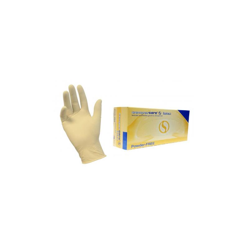 Перчатки латекс S 50пар Sempercare PF текстур неопудр желтые Латекс (без упаковки)
